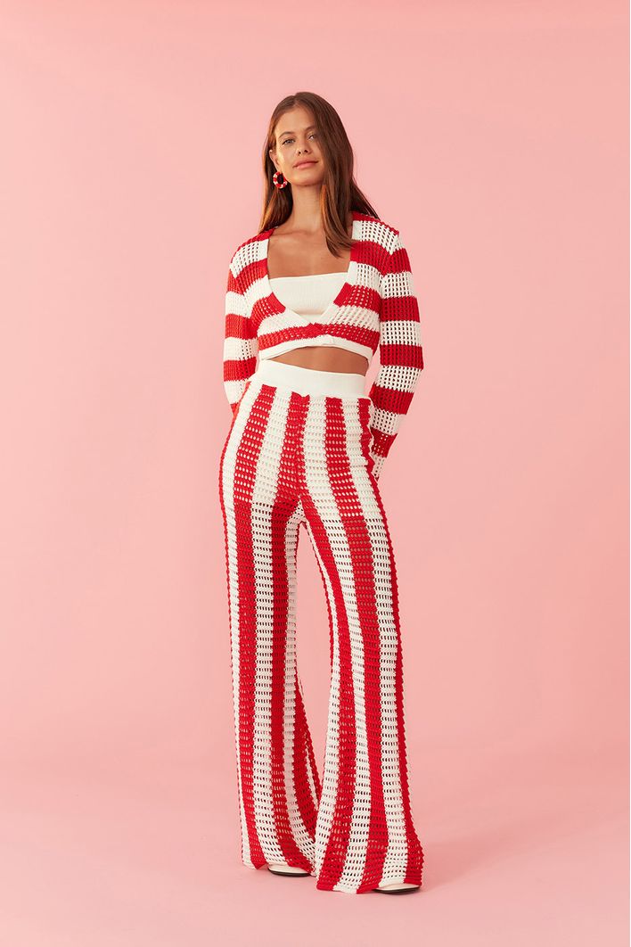 Calça Tricot Listrada