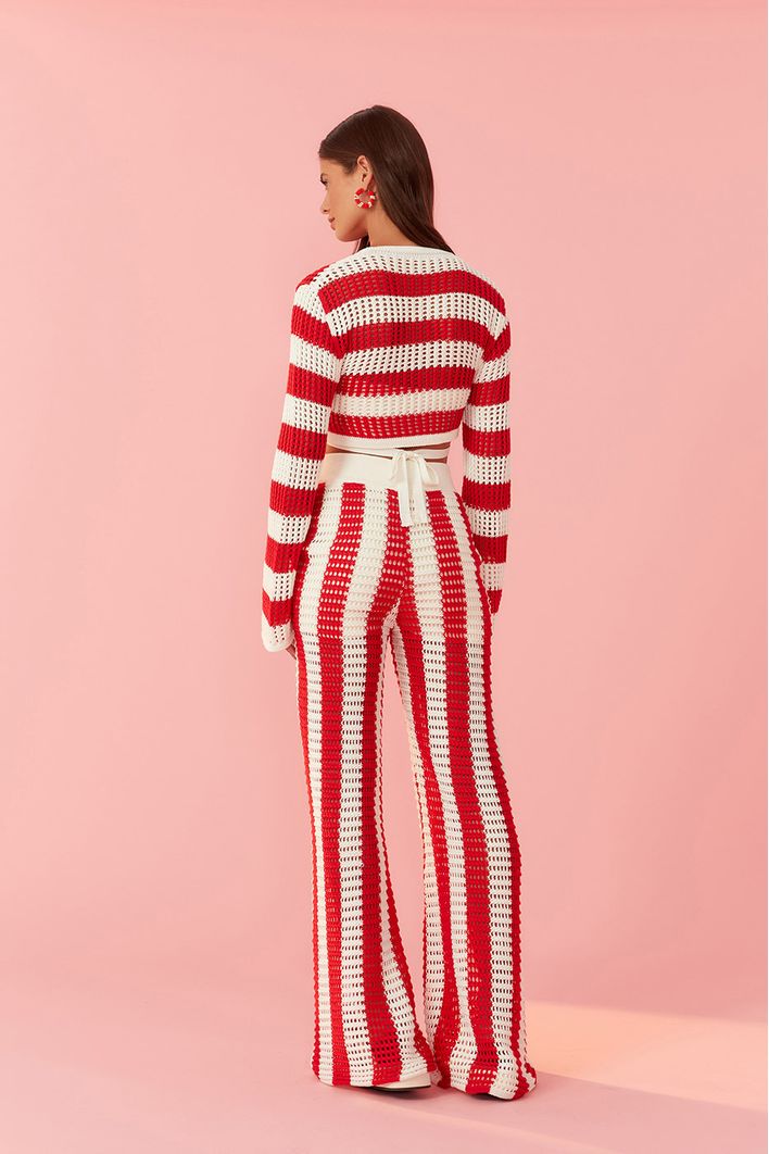 Calça Tricot Listrada
