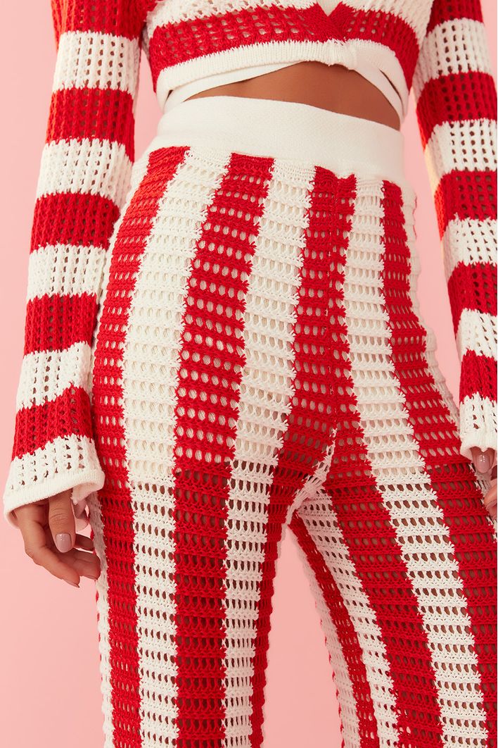 Calça Tricot Listrada