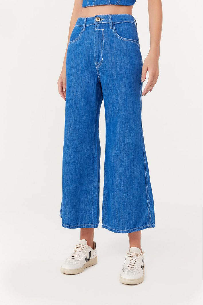 Calça Jeans Cropped Blue