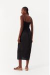 Vestido Midi Cetim Recorte Busto