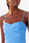 Vestido Midi Cetim Recorte Busto