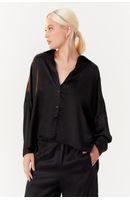 Camisa Cetim Ombro Deslocado