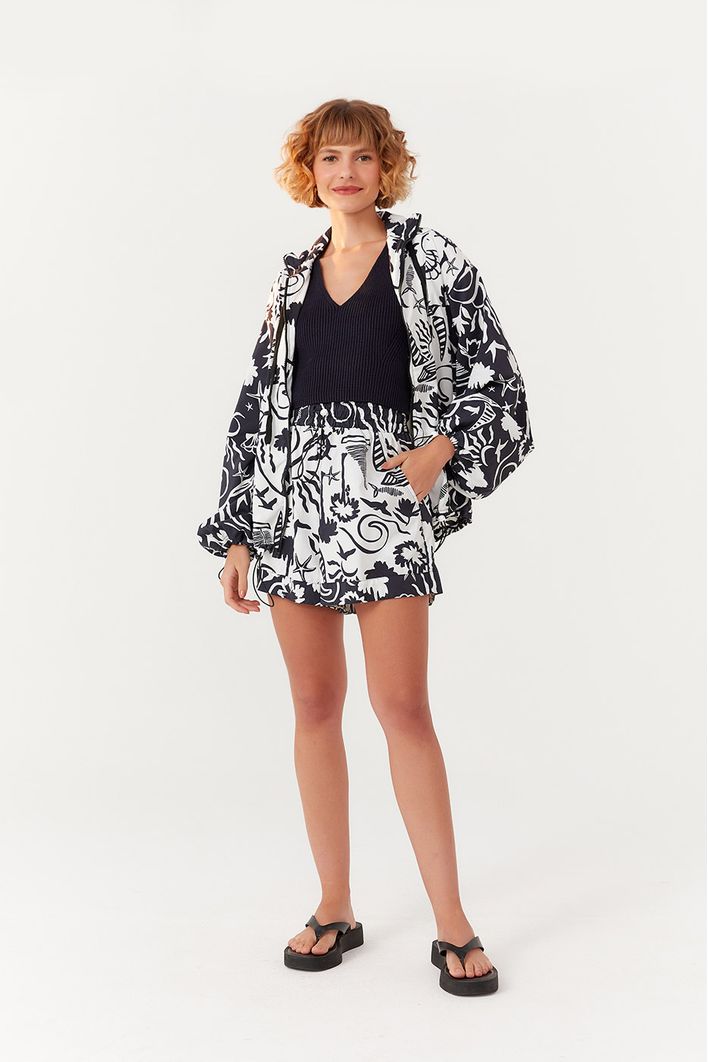 Parka Nylon Estampa Jangada