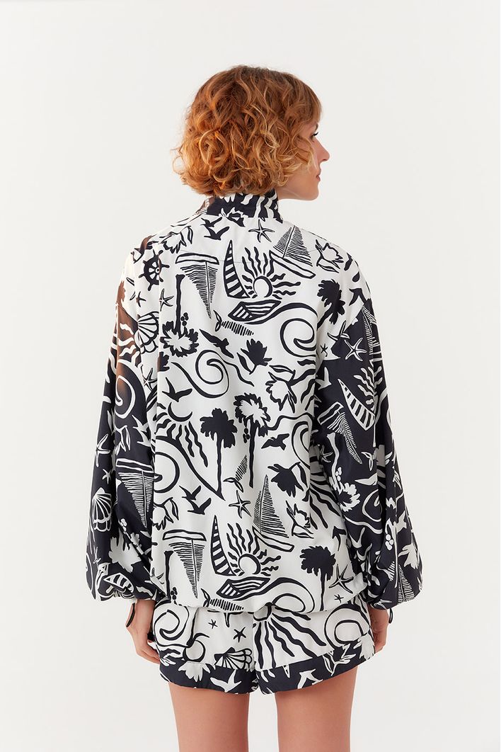 Parka Nylon Estampa Jangada