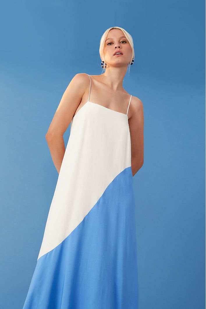 Vestido Longuete Bicolor