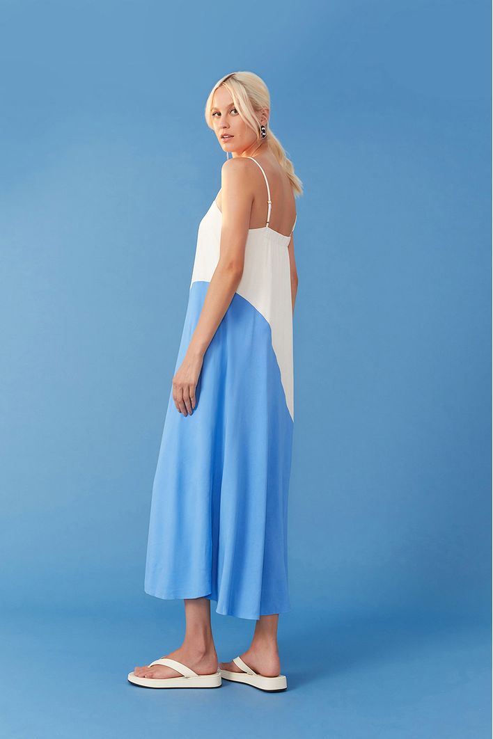 Vestido Longuete Bicolor
