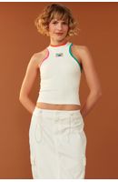 Blusa Regata Canelada Detalhe Retilínea
