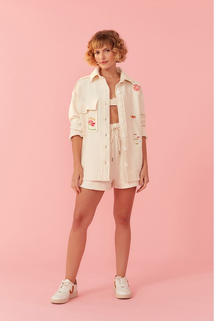 Camisa Textura Bordada