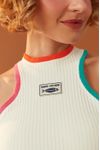 Blusa Regata Canelada Detalhe Retilínea