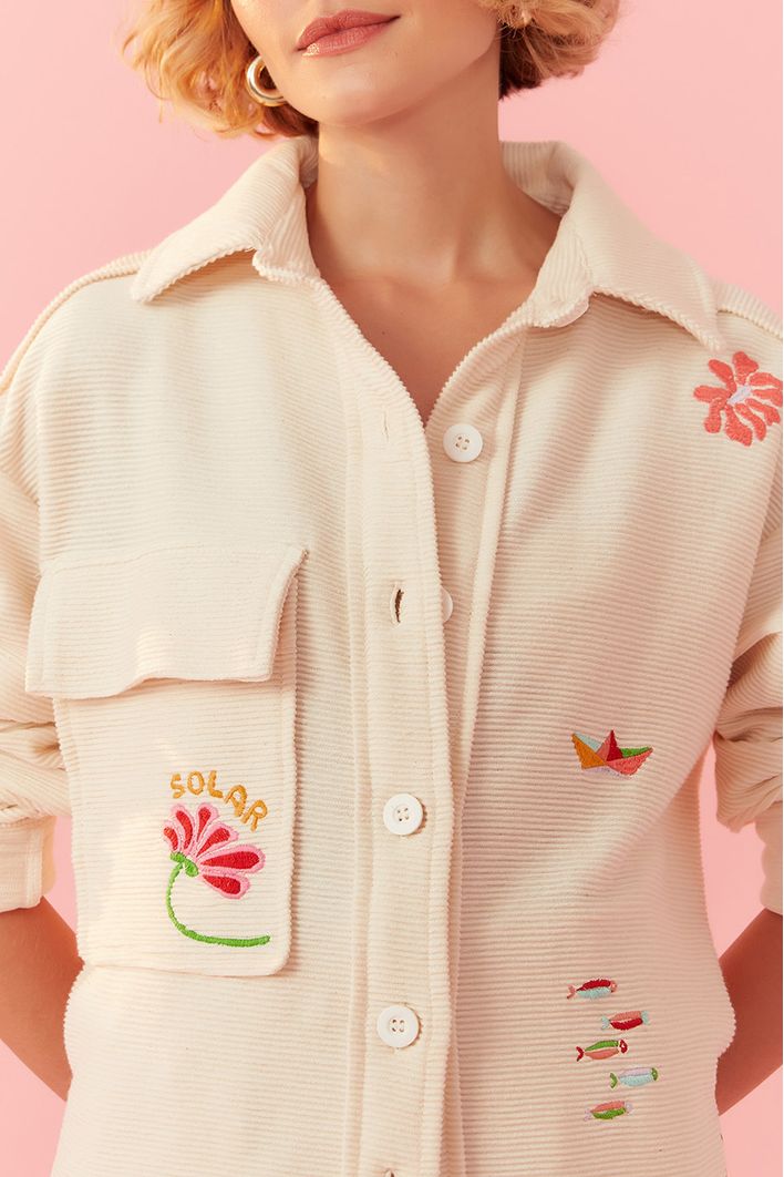 Camisa Textura Bordada