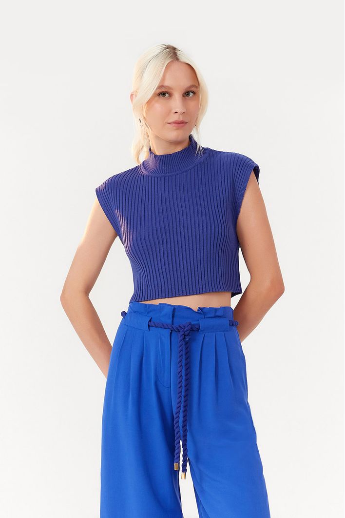 Blusa Tricot Gola Alta