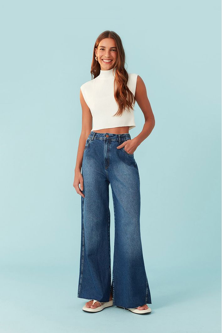 Blusa Tricot Gola Alta