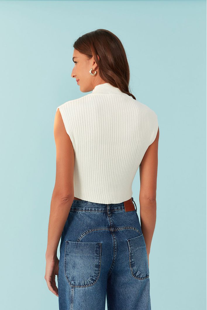 Blusa Tricot Gola Alta