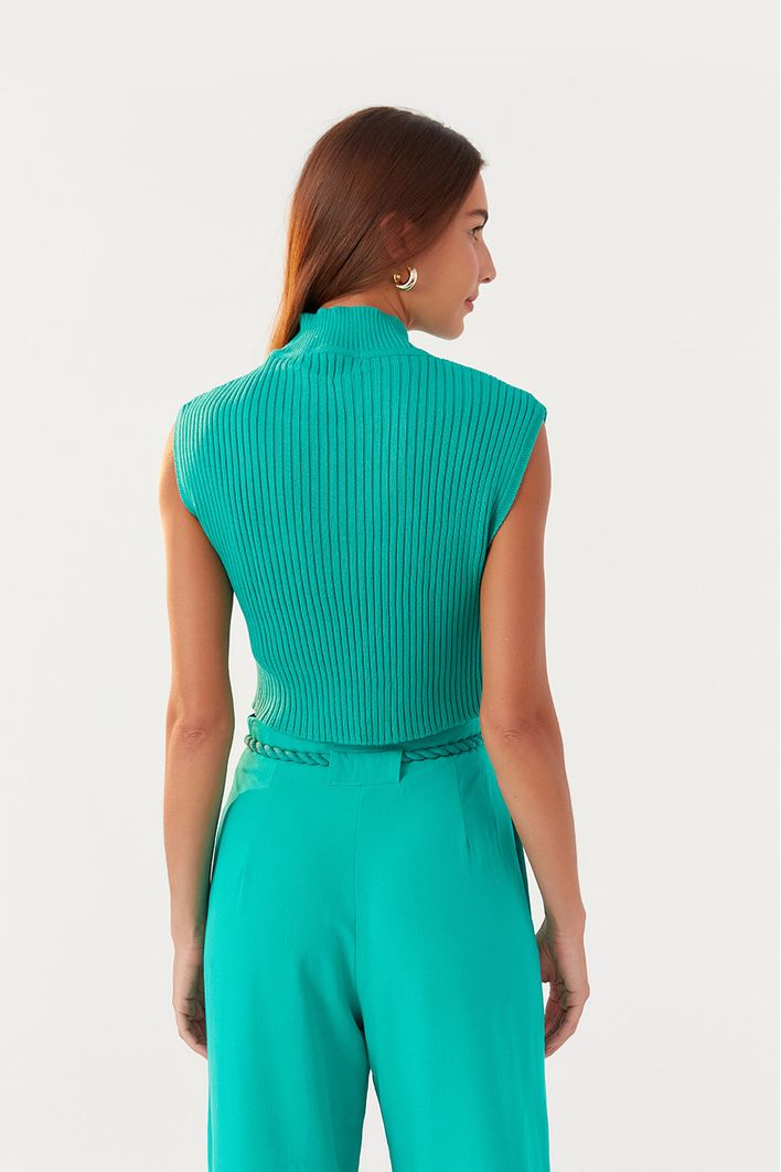 Blusa Tricot Gola Alta