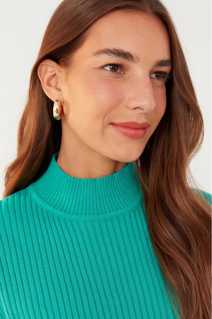 Blusa Tricot Gola Alta