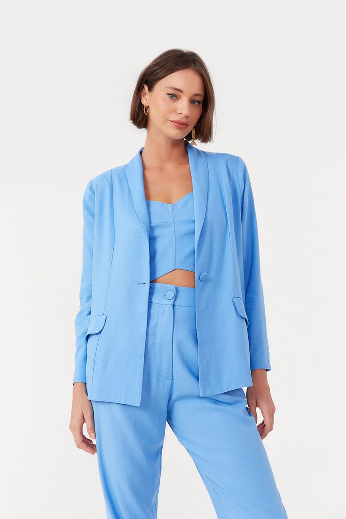 Blazer Linho Bolsos