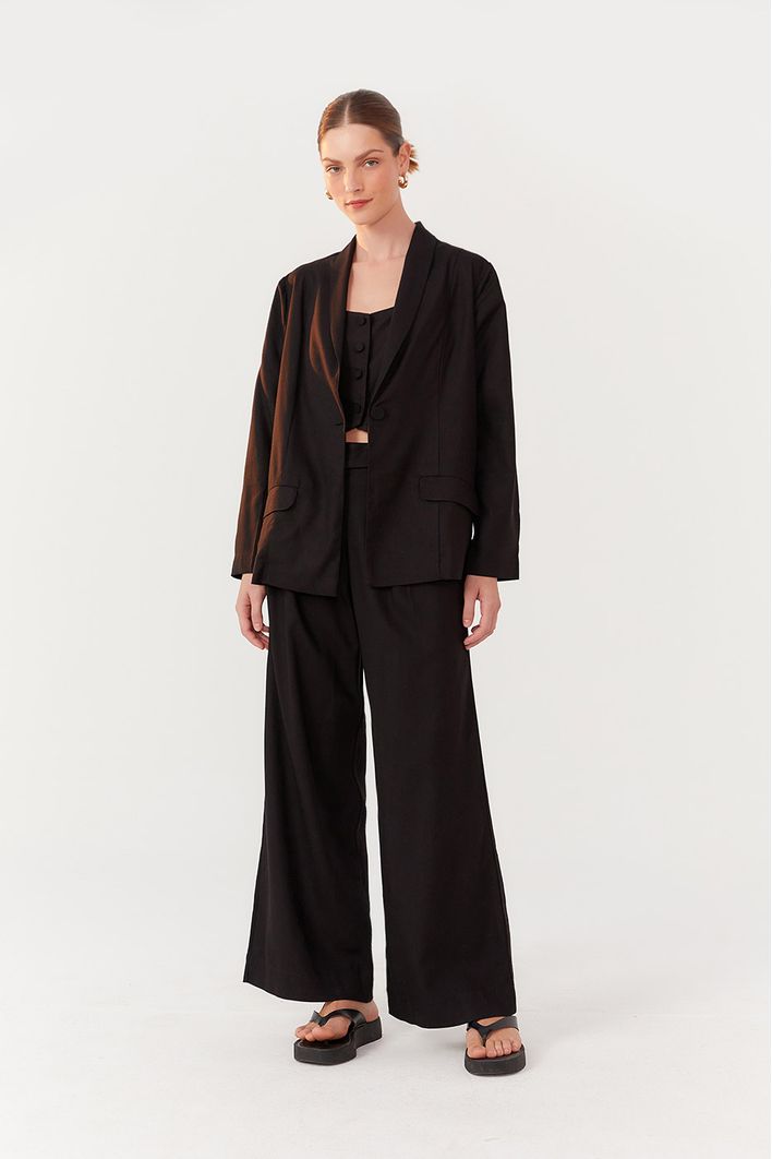 Blazer Linho Bolsos