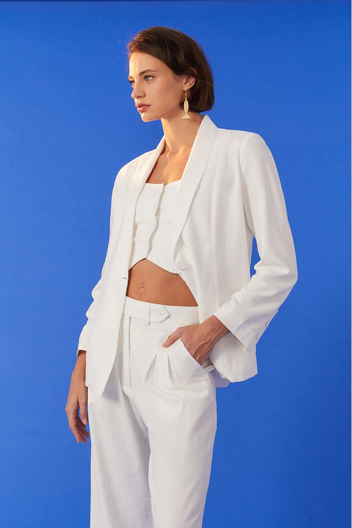 Blazer Linho Bolsos