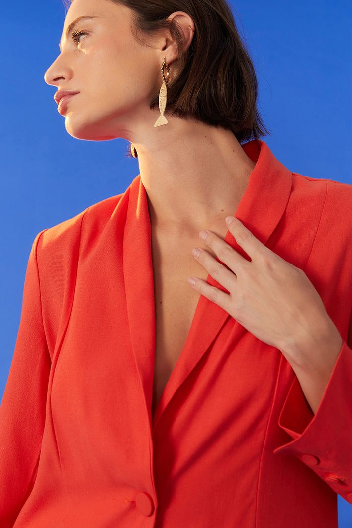 Blazer Linho Bolsos