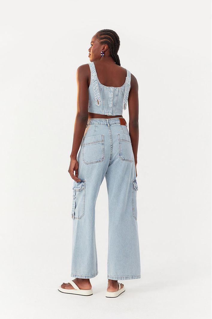 Calça Jeans Cargo