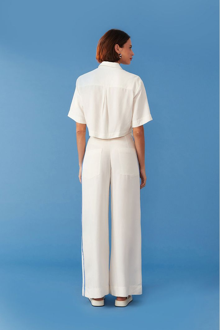 Calça Pantalona Vies Lateral