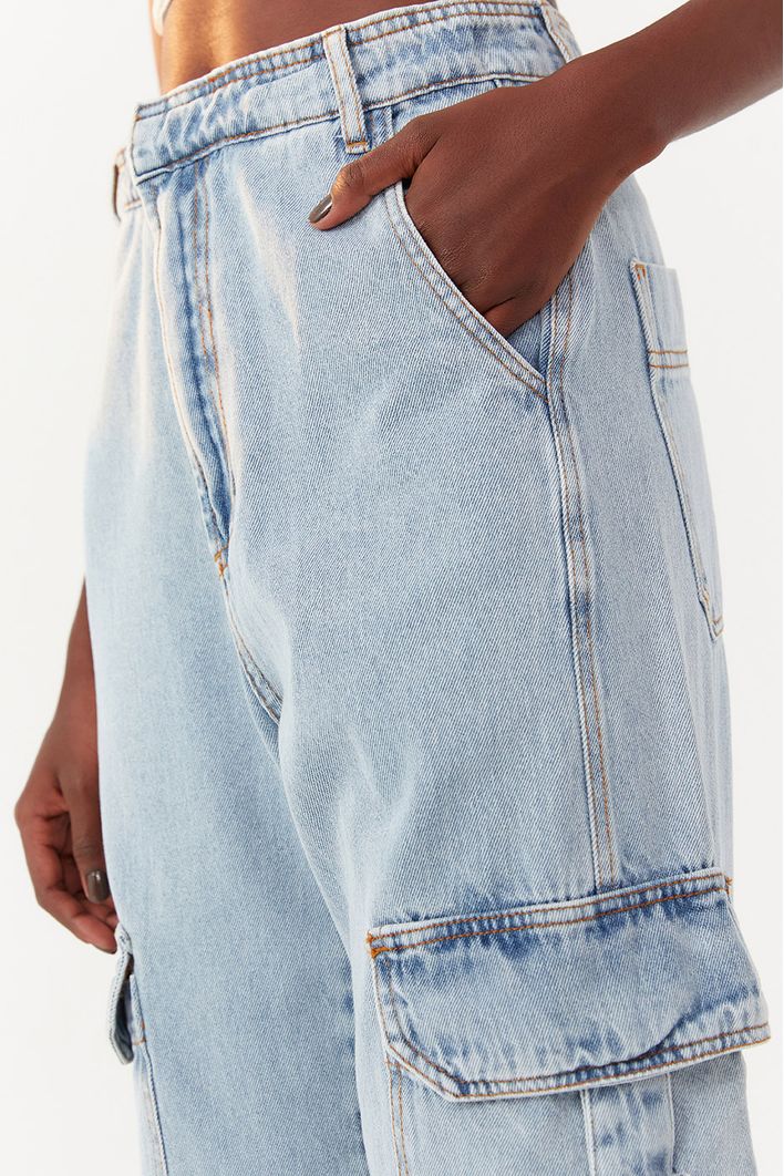 Calça Jeans Cargo