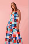 Vestido Cropped Estampa Xadrez Navy