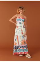 Vestido Midi Estampa Mar Aberto