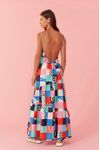 Vestido Cropped Estampa Xadrez Navy