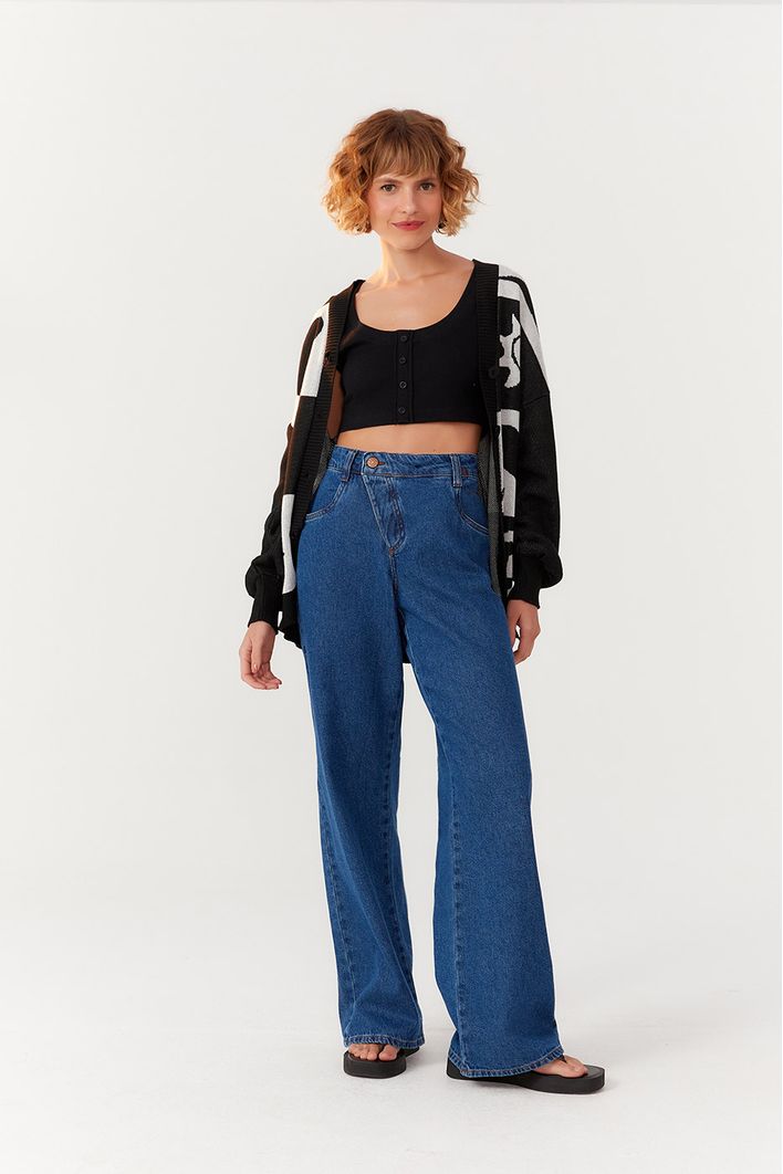 Calça Jeans Cós Deslocado