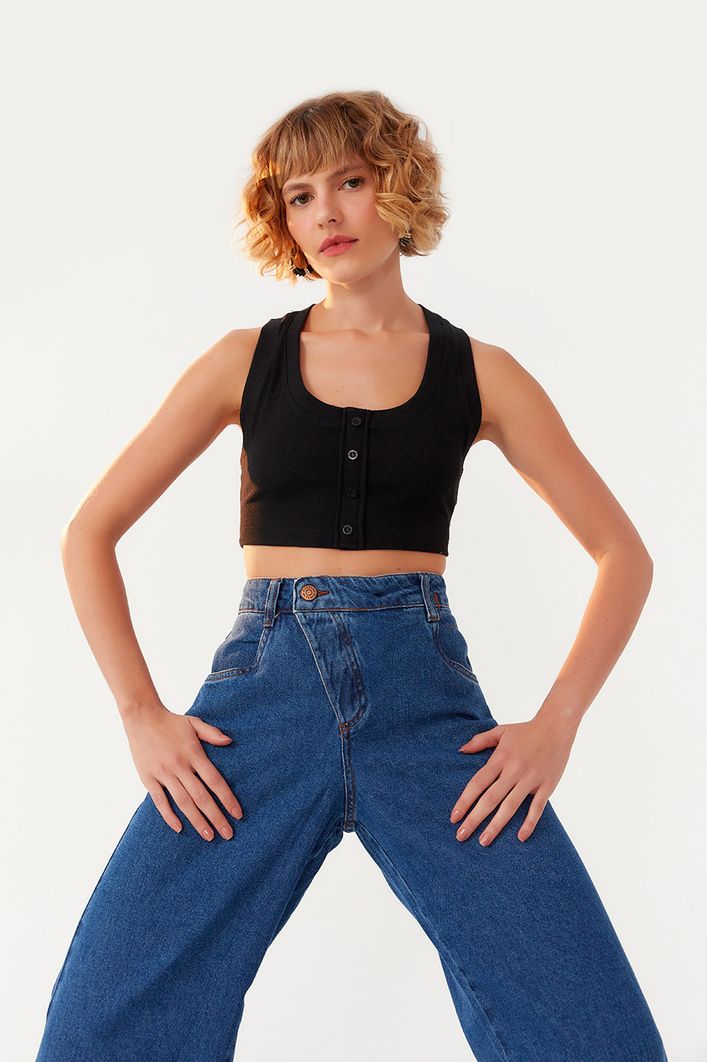 Calça Jeans Cós Deslocado