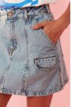 Saia Jeans Lapela
