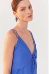 Vestido Longuete Linho Sobreposição
