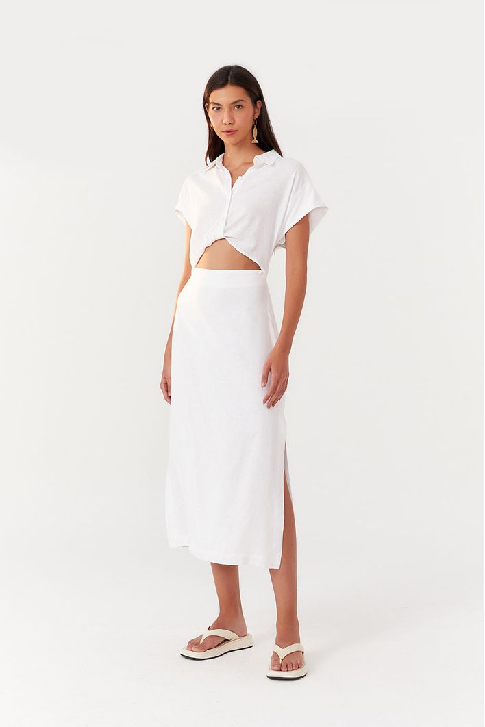 Vestido Midi Vazado Cintura
