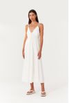 Vestido Longuete Linho Sobreposição
