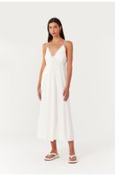 Vestido Longuete Linho Sobreposição