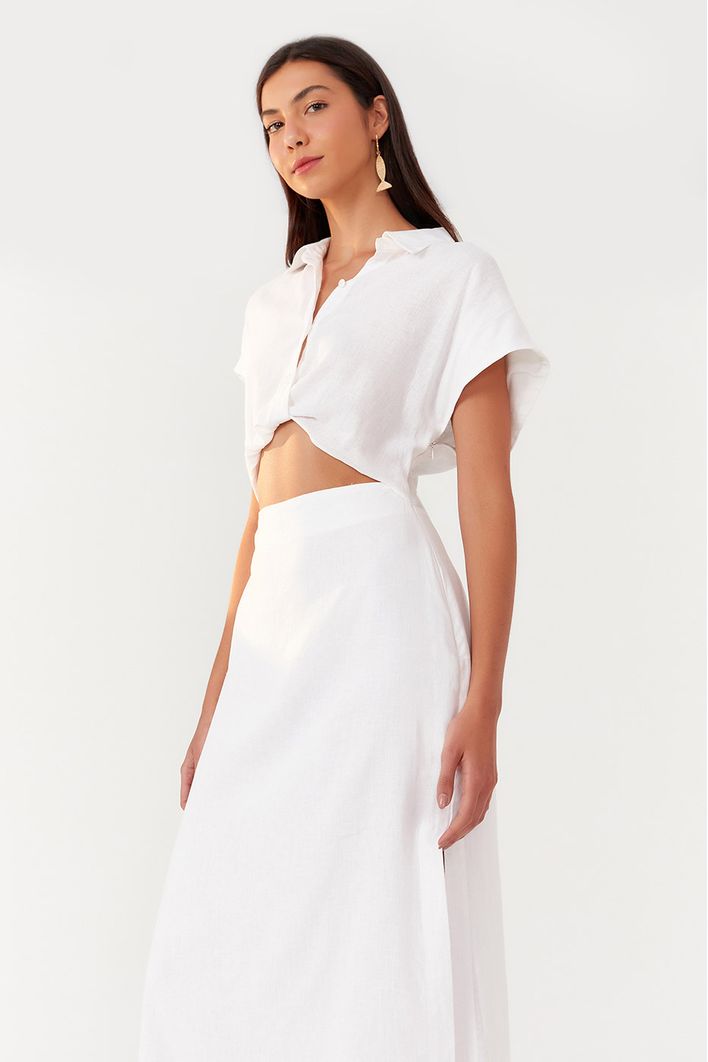 Vestido Midi Vazado Cintura