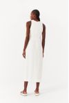 Vestido Linho Longuete Fenda Frente