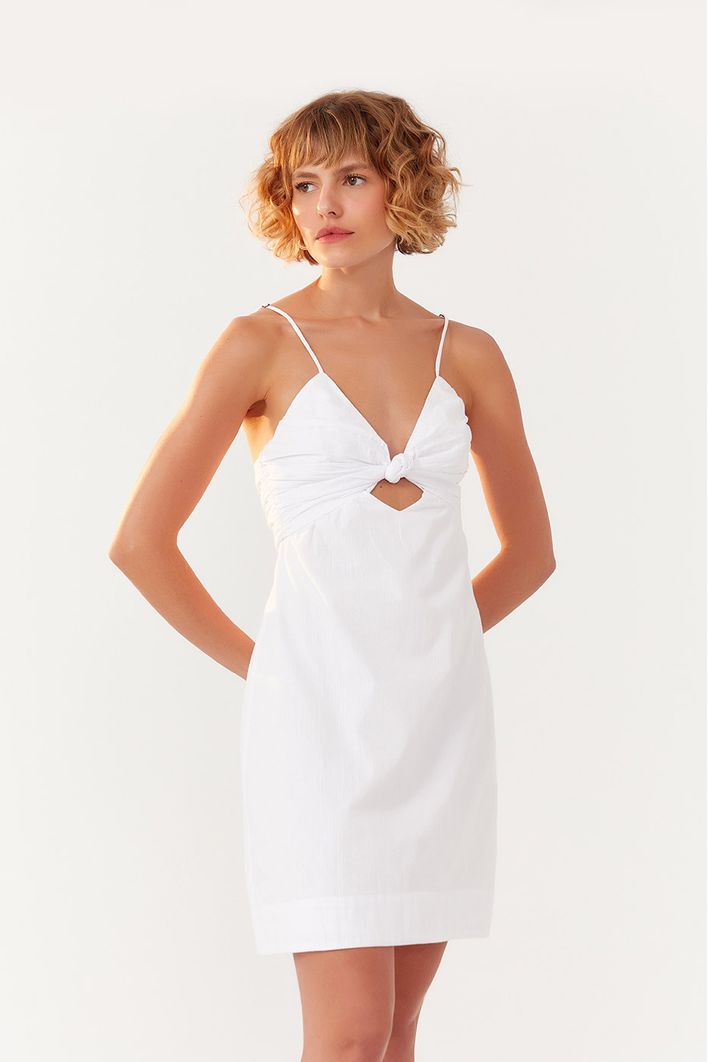 Vestido Curto Busto Franzido