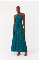 Vestido Longo Lurex Vazado Frente