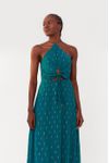 Vestido Longo Lurex Vazado Frente