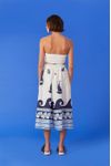 Vestido Midi Pespontos Estampa Maresia