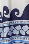 Vestido Midi Pespontos Estampa Maresia