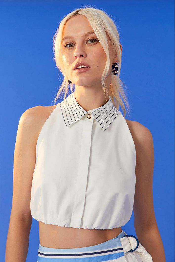 Blusa Pespontos Estampa Maresia