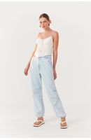 Calça Jeans Ballon Pregas