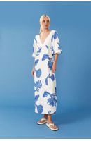 Vestido Cropped Linho Estampa Cardume