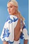 Vestido Cropped Linho Estampa Cardume
