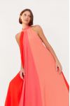 Vestido Crepe Tricolor