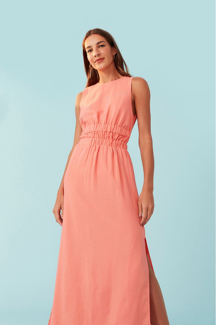 Vestido Midi Elastico Cintura